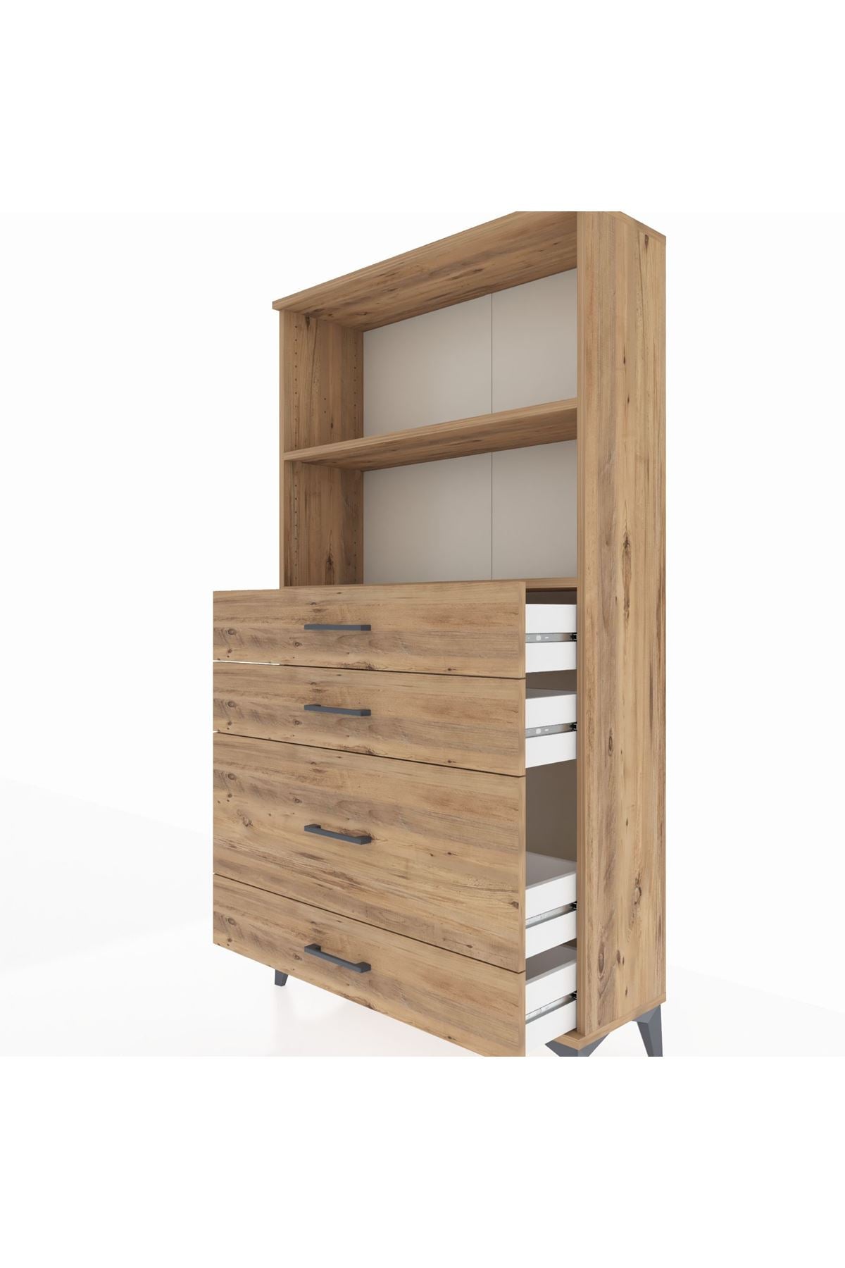 Arges Dolap 2 Raflı 4 Çekmeceli 88x30x163 - S21M163V9A