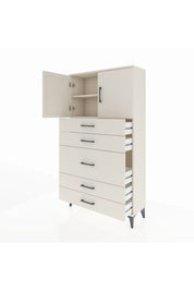 Arges Dolap 2 Raflı 5 Çekmeceli 2 Kapaklı 88x30x163 - S21M164V1A