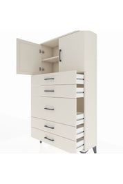 Arges Dolap 2 Raflı 5 Çekmeceli 2 Kapaklı 88x30x163 - S21M164V1A