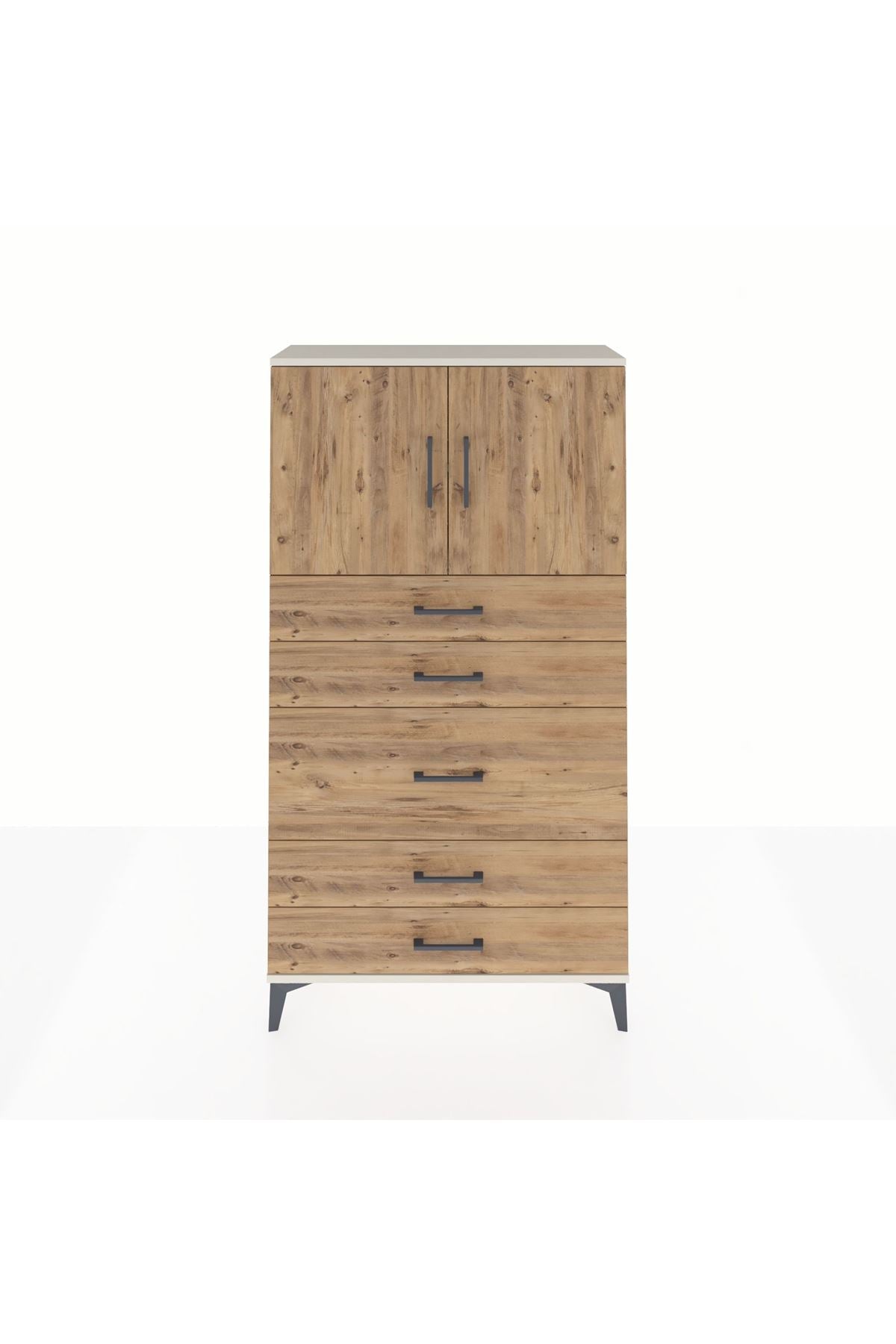 Arges Dolap 2 Raflı 5 Çekmeceli 2 Kapaklı 88x30x163 - S21M164V3A