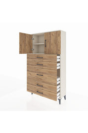 Arges Dolap 2 Raflı 5 Çekmeceli 2 Kapaklı 88x30x163 - S21M164V3A