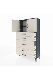 Arges Dolap 2 Raflı 5 Çekmeceli 2 Kapaklı 88x30x163 - S21M164V4A