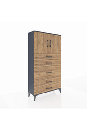 Arges Dolap 2 Raflı 5 Çekmeceli 2 Kapaklı 88x30x163 - S21M164V6A