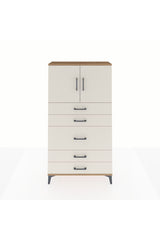 Arges Dolap 2 Raflı 5 Çekmeceli 2 Kapaklı 88x30x163