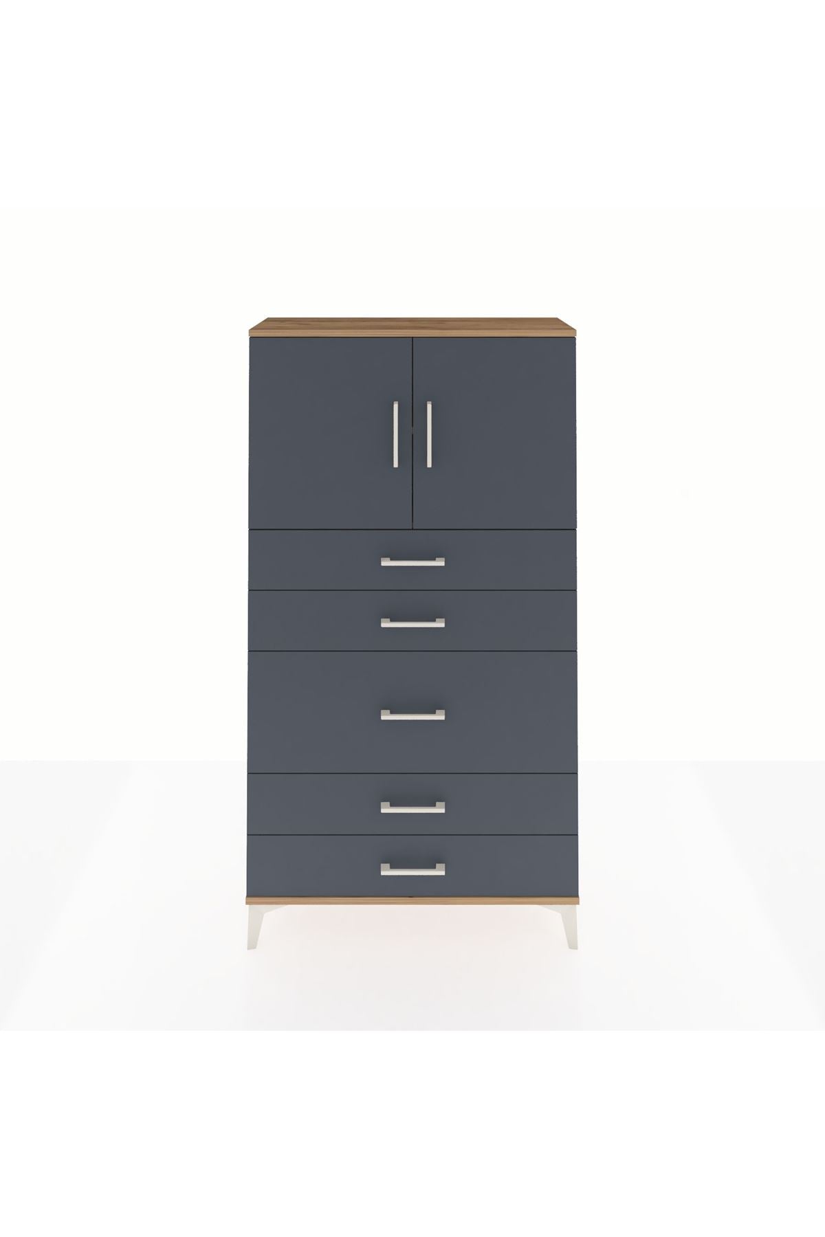 Arges Dolap 2 Raflı 5 Çekmeceli 2 Kapaklı 88x30x163 - S21M164V8A