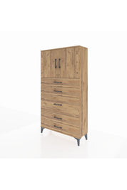 Arges Dolap 2 Raflı 5 Çekmeceli 2 Kapaklı 88x30x163 - S21M164V9A