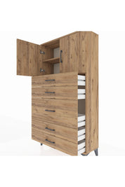 Arges Dolap 2 Raflı 5 Çekmeceli 2 Kapaklı 88x30x163 - S21M164V9A