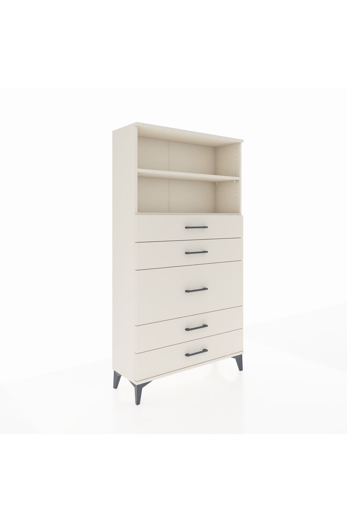 Arges Dolap 2 Raflı 5 Çekmeceli 88x30x163 - S21M165V1A