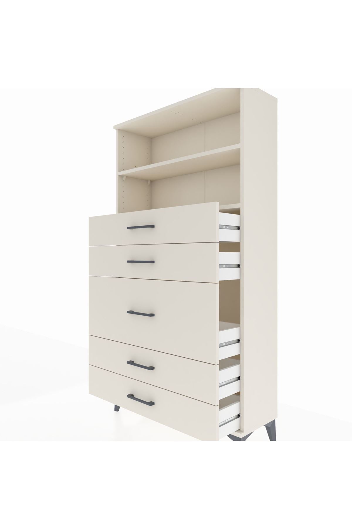 Arges Dolap 2 Raflı 5 Çekmeceli 88x30x163 - S21M165V1A