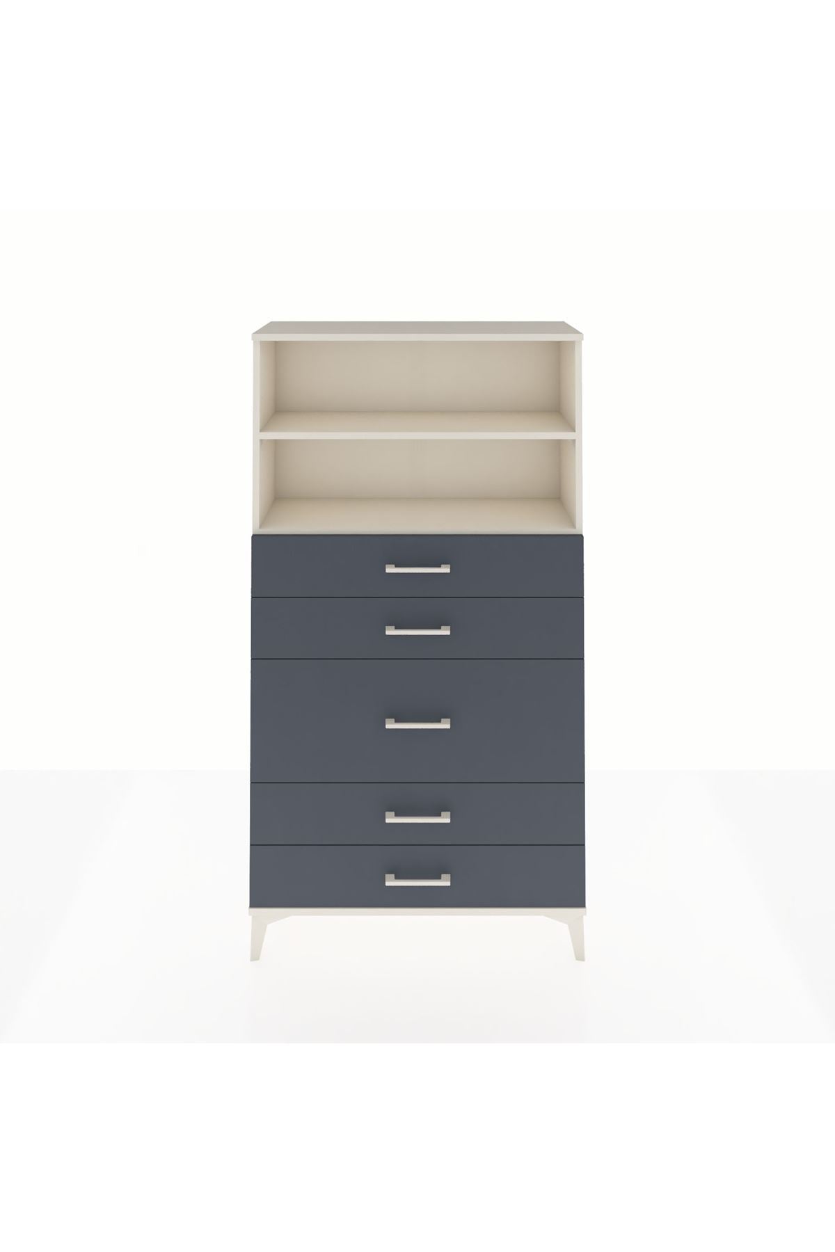Arges Dolap 2 Raflı 5 Çekmeceli 88x30x163 - S21M165V2A