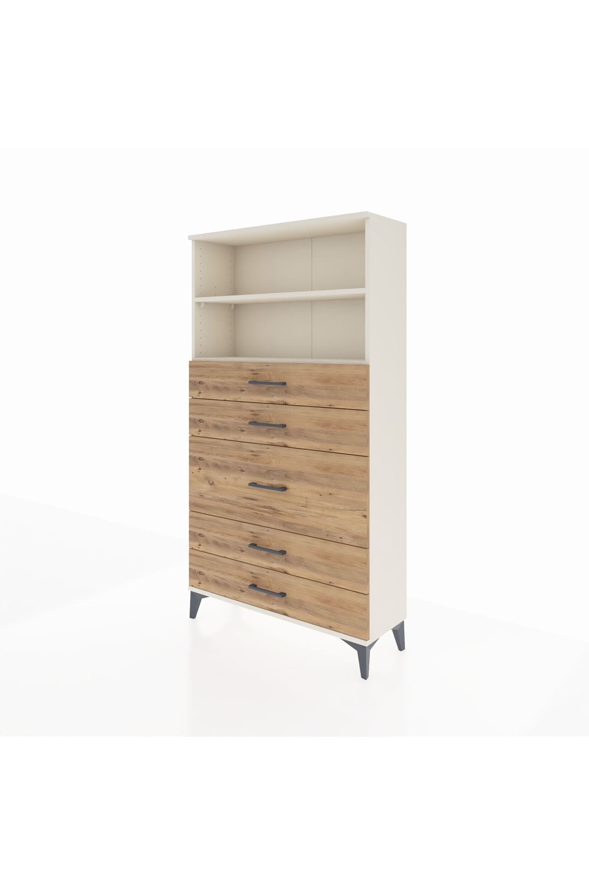 Arges Dolap 2 Raflı 5 Çekmeceli 88x30x163 - S21M165V3A