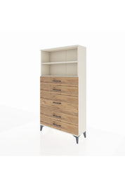 Arges Dolap 2 Raflı 5 Çekmeceli 88x30x163 - S21M165V3A