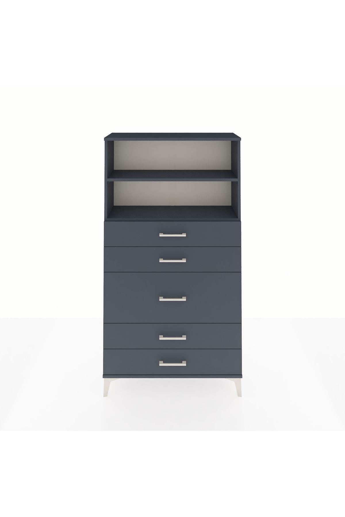 Arges Dolap 2 Raflı 5 Çekmeceli 88x30x163 - S21M165V5A