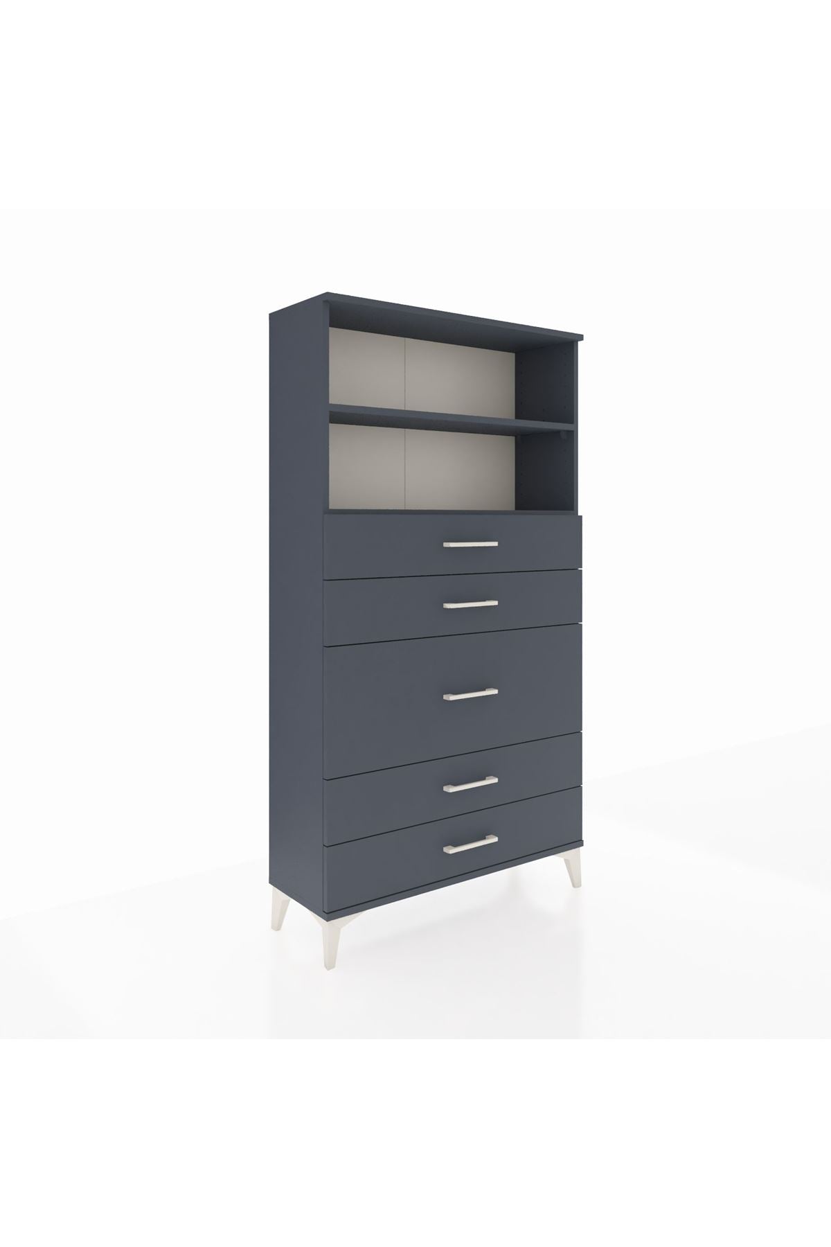 Arges Dolap 2 Raflı 5 Çekmeceli 88x30x163 - S21M165V5A