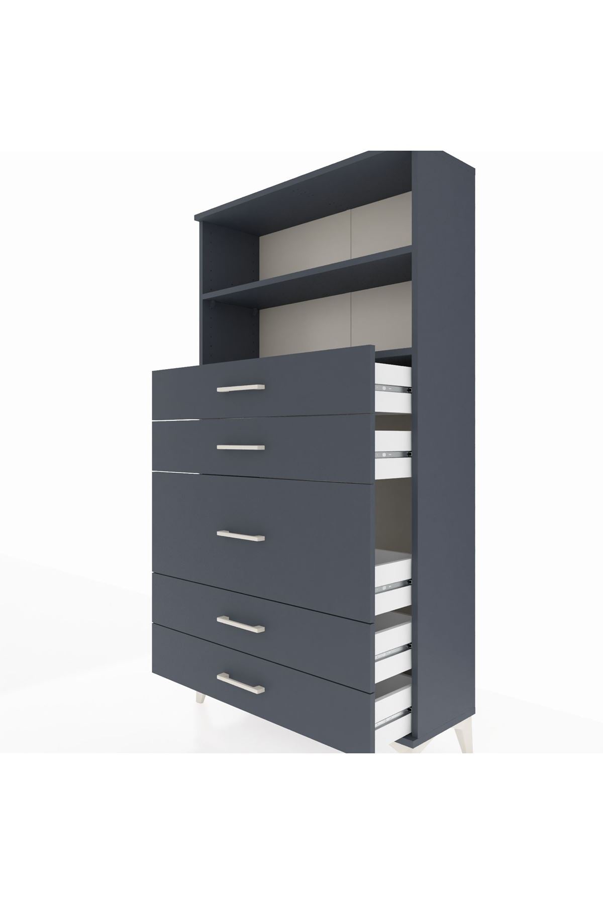 Arges Dolap 2 Raflı 5 Çekmeceli 88x30x163 - S21M165V5A
