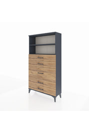 Arges Dolap 2 Raflı 5 Çekmeceli 88x30x163 - S21M165V6A