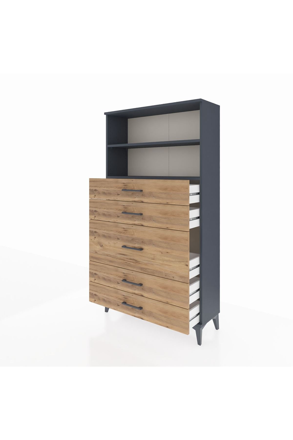 Arges Dolap 2 Raflı 5 Çekmeceli 88x30x163 - S21M165V6A