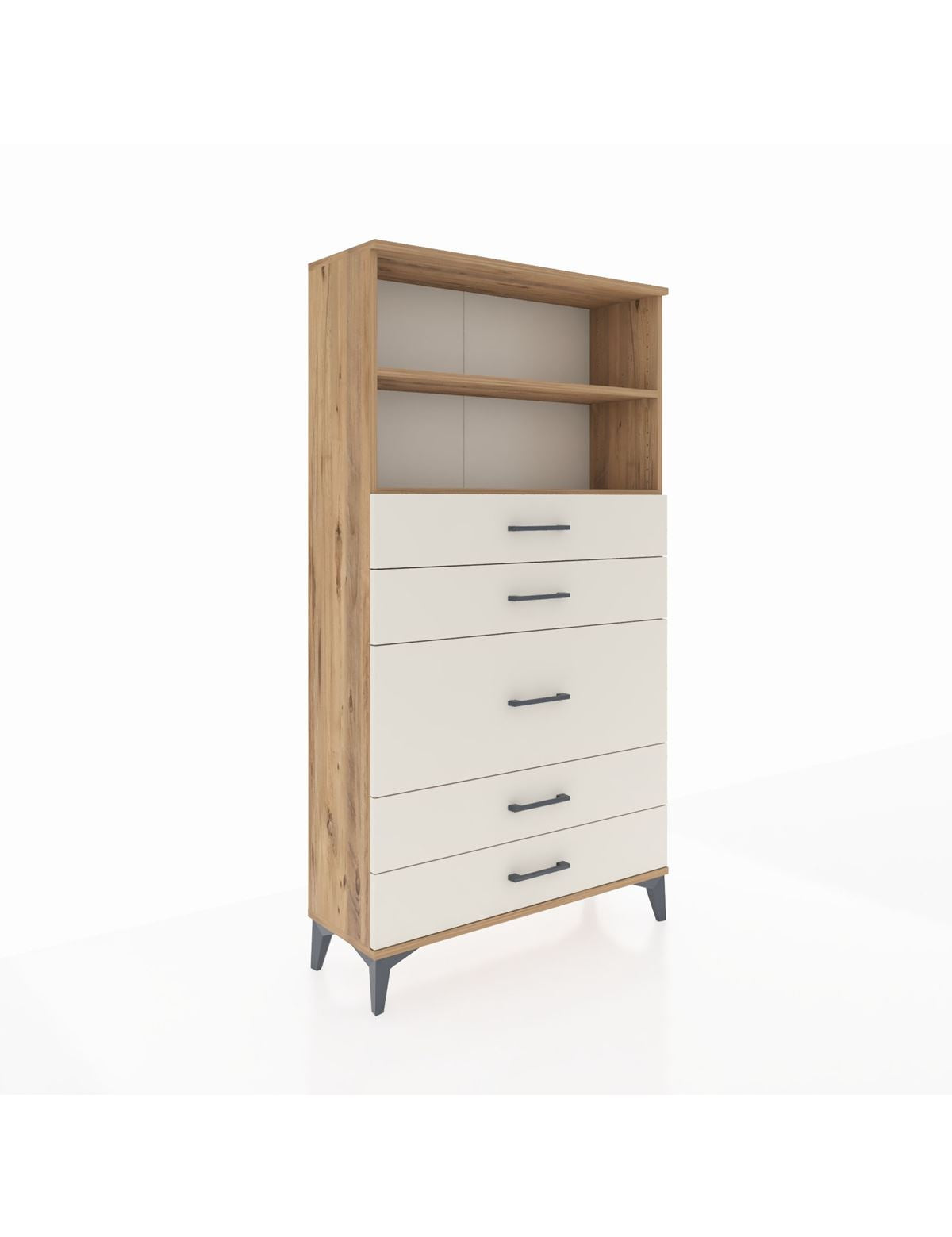 Arges Dolap 2 Raflı 5 Çekmeceli 88x30x163 - S21M165V7A