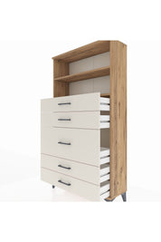 Arges Dolap 2 Raflı 5 Çekmeceli 88x30x163 - S21M165V7A