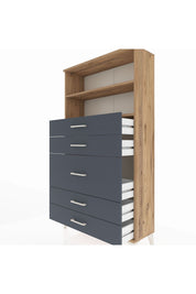 Arges Dolap 2 Raflı 5 Çekmeceli 88x30x163 - S21M165V8A