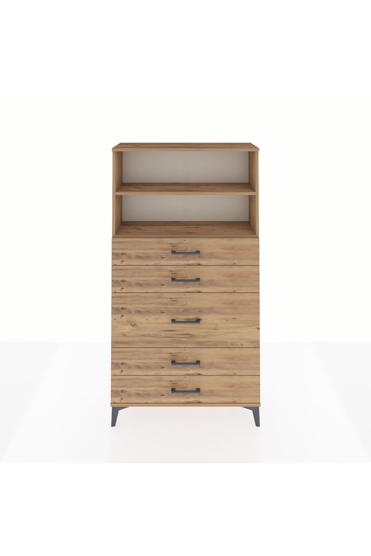Arges Dolap 2 Raflı 5 Çekmeceli 88x30x163 - S21M165V9A