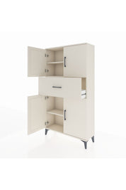 Arges Dolap 3 Raflı Tek Çekmeceli 4 Kapaklı 88x30x163 - S21M166V1A