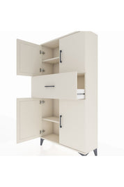 Arges Dolap 3 Raflı Tek Çekmeceli 4 Kapaklı 88x30x163 - S21M166V1A