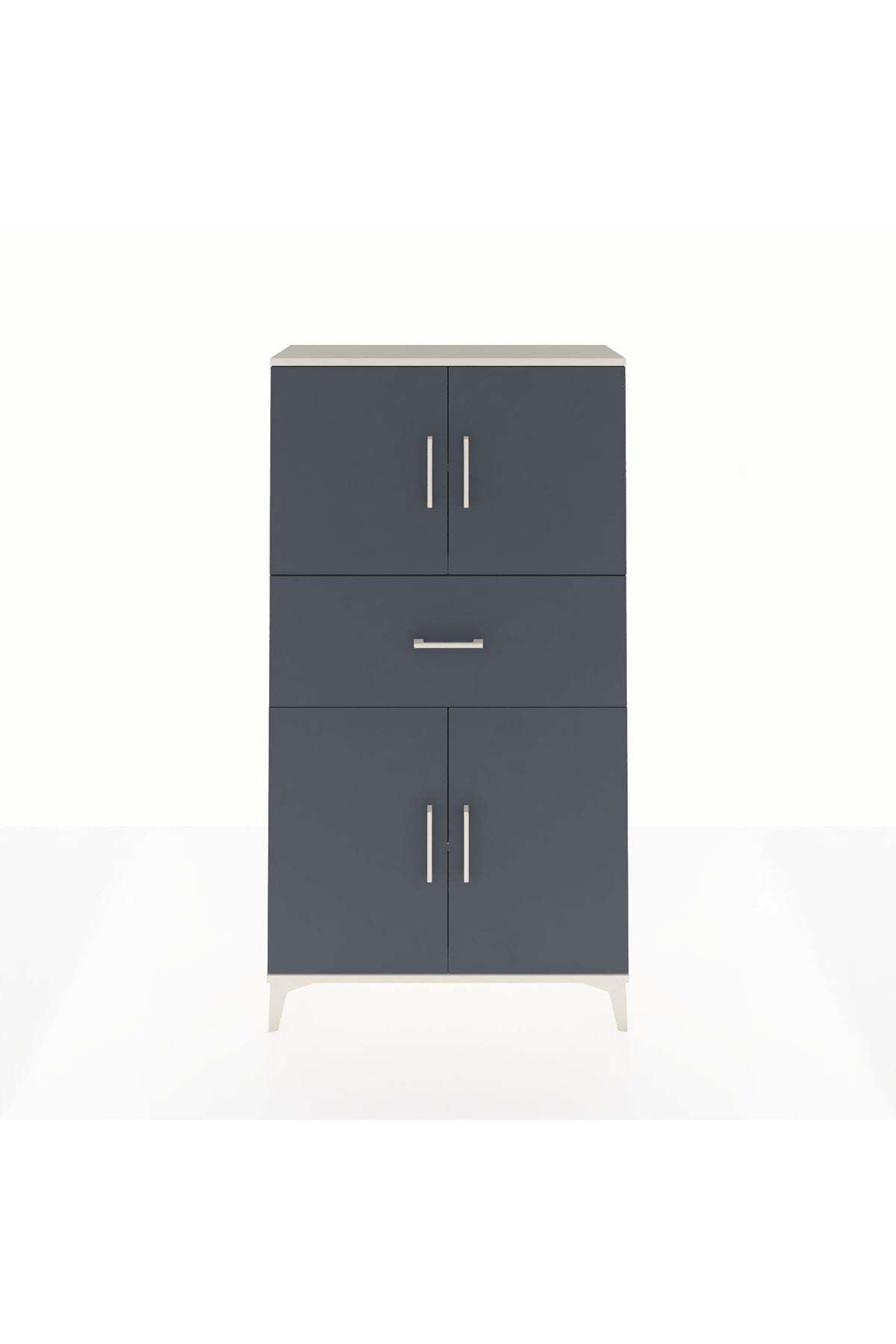 Arges Dolap 3 Raflı Tek Çekmeceli 4 Kapaklı 88x30x163 - S21M166V2A