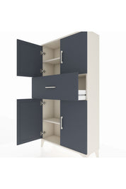 Arges Dolap 3 Raflı Tek Çekmeceli 4 Kapaklı 88x30x163 - S21M166V2A