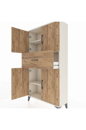 Arges Dolap 3 Raflı Tek Çekmeceli 4 Kapaklı 88x30x163 - S21M166V3A