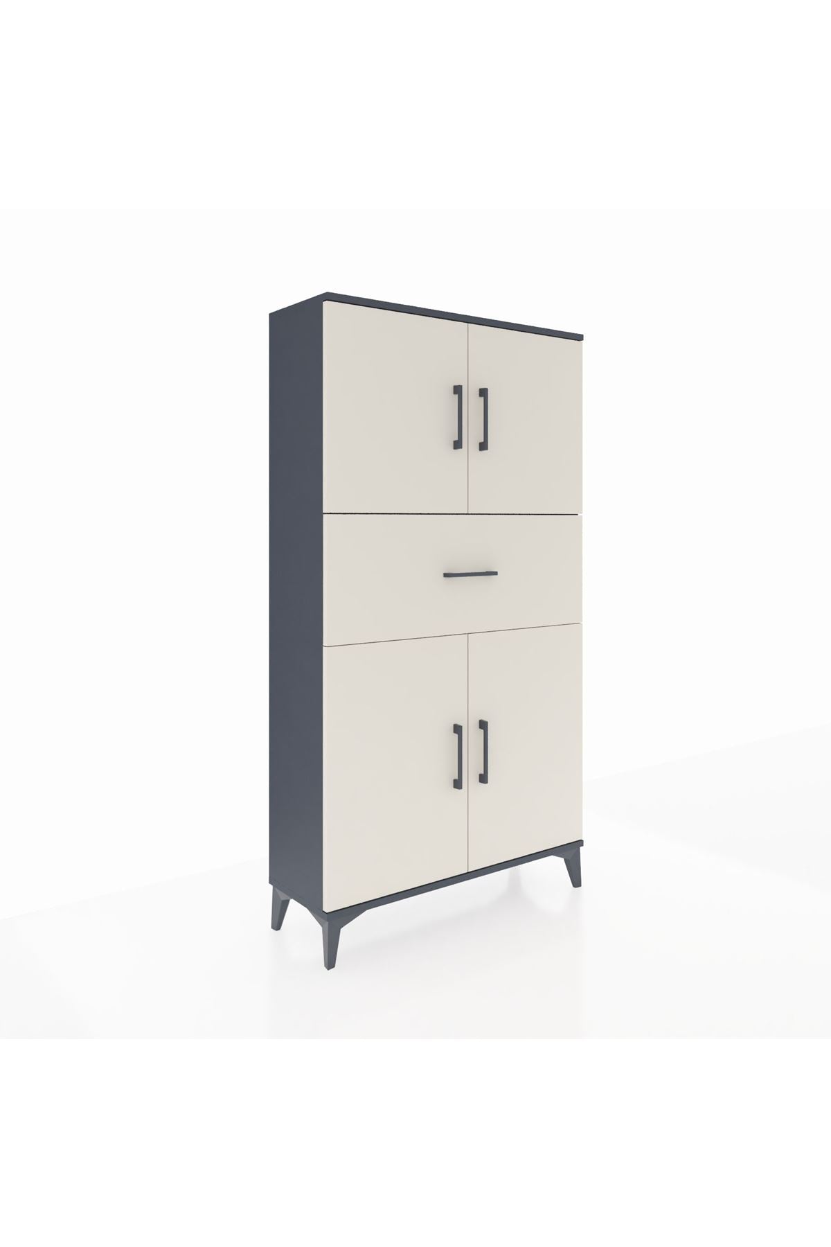 Arges Dolap 3 Raflı Tek Çekmeceli 4 Kapaklı 88x30x163 - S21M166V4A