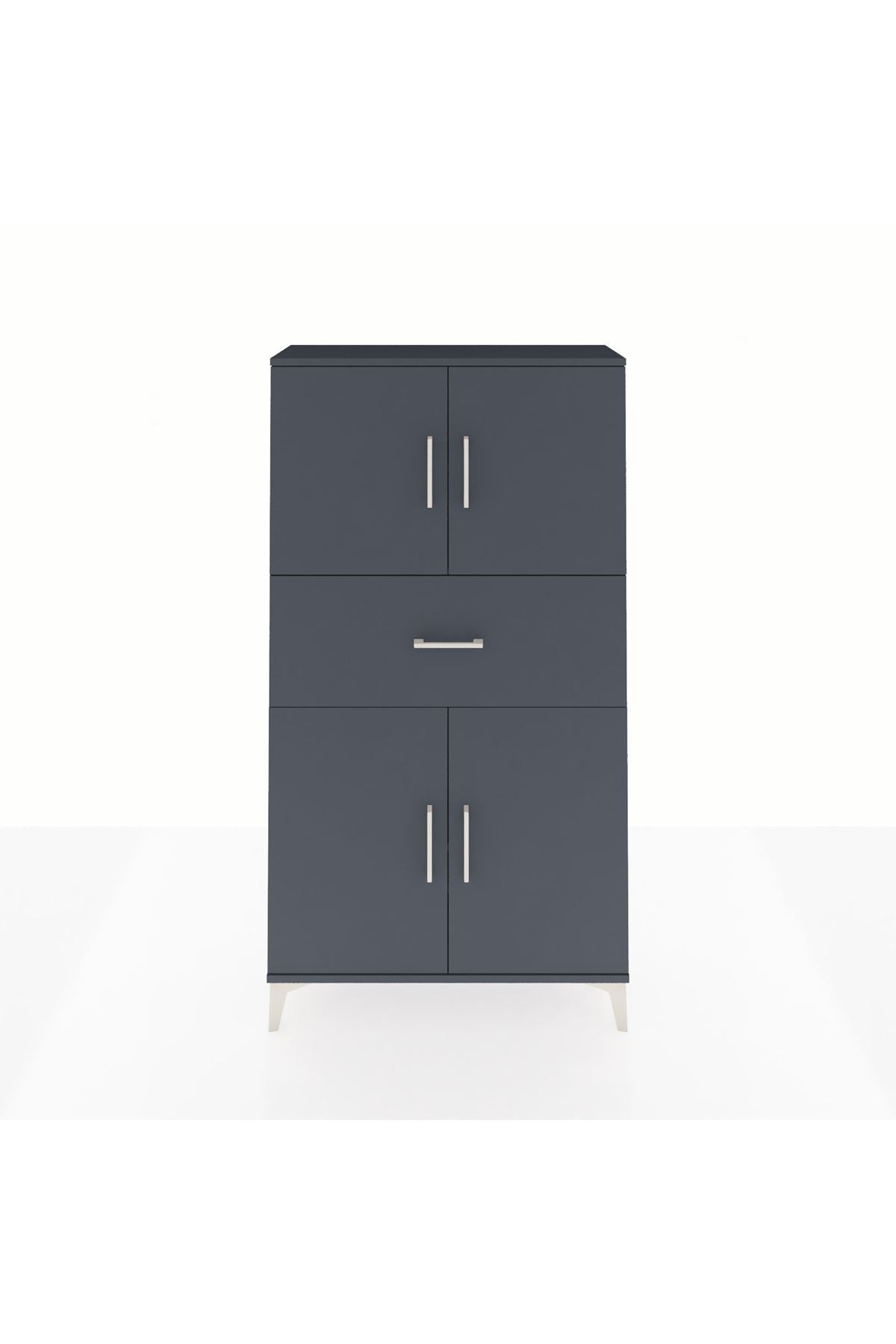 Arges Dolap 3 Raflı Tek Çekmeceli 4 Kapaklı 88x30x163 - S21M166V5A