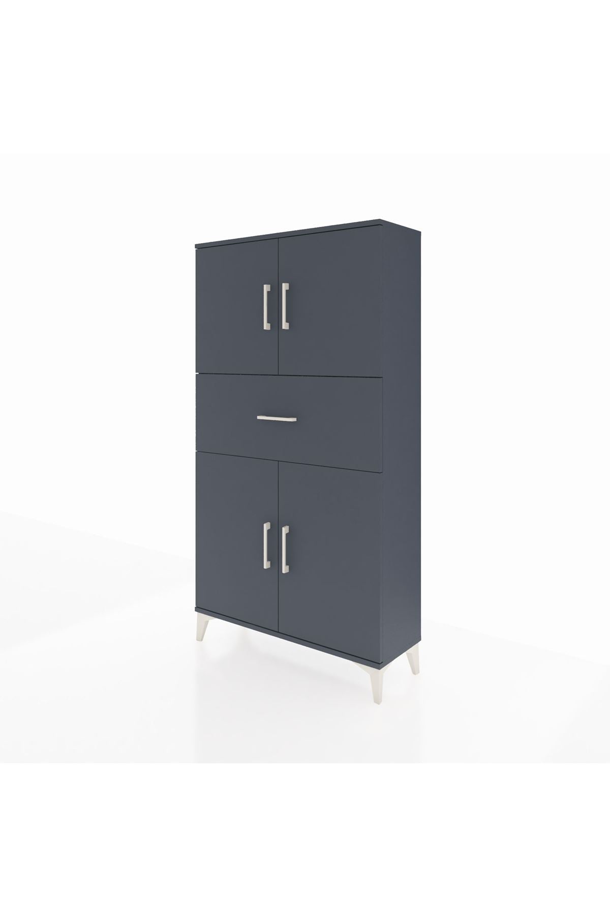 Arges Dolap 3 Raflı Tek Çekmeceli 4 Kapaklı 88x30x163 - S21M166V5A