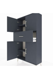 Arges Dolap 3 Raflı Tek Çekmeceli 4 Kapaklı 88x30x163 - S21M166V5A