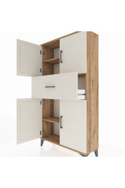 Arges Dolap 3 Raflı Tek Çekmeceli 4 Kapaklı 88x30x163 - S21M166V7A