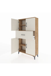 Arges Dolap 3 Raflı Tek Çekmeceli 4 Kapaklı 88x30x163 - S21M166V7A