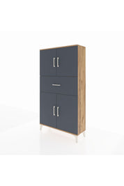 Arges Dolap 3 Raflı Tek Çekmeceli 4 Kapaklı 88x30x163 - S21M166V8A