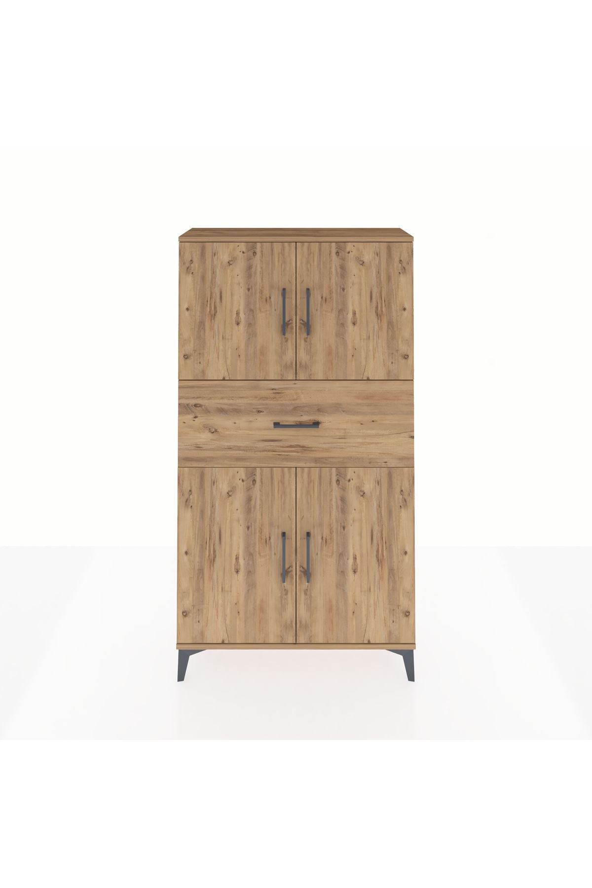 Arges Dolap 3 Raflı Tek Çekmeceli 4 Kapaklı 88x30x163 - S21M166V9A