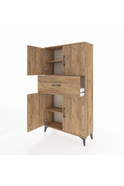 Arges Dolap 3 Raflı Tek Çekmeceli 4 Kapaklı 88x30x163 - S21M166V9A