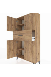 Arges Dolap 3 Raflı Tek Çekmeceli 4 Kapaklı 88x30x163 - S21M166V9A