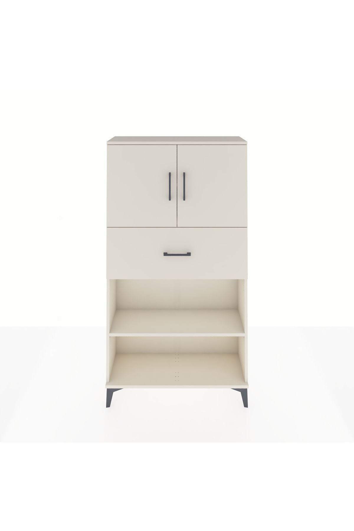 Arges Dolap 3 Raflı Tek Çekmeceli 2 Kapaklı 88x30x163 - S21M168V1A
