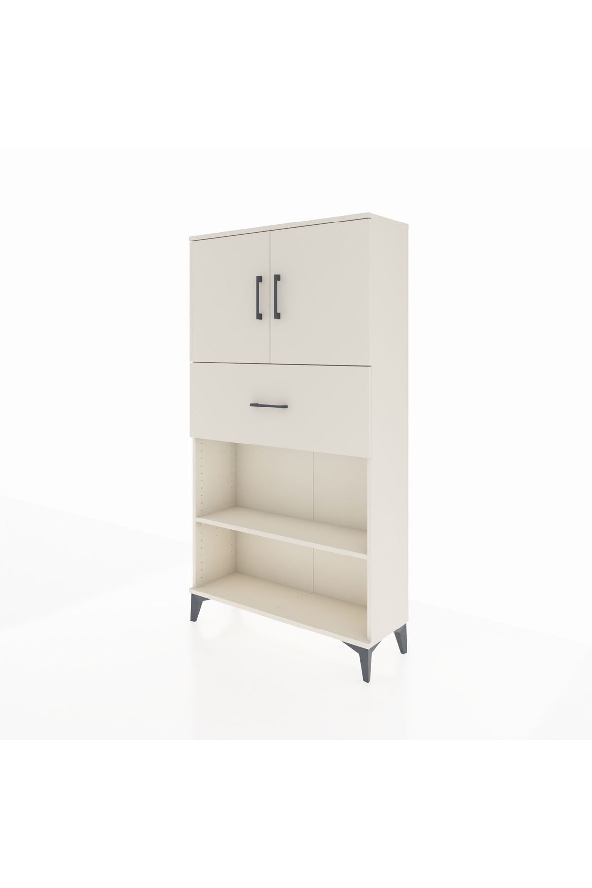 Arges Dolap 3 Raflı Tek Çekmeceli 2 Kapaklı 88x30x163 - S21M168V1A