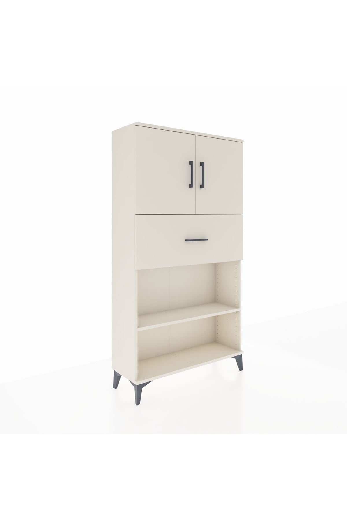 Arges Dolap 3 Raflı Tek Çekmeceli 2 Kapaklı 88x30x163 - S21M168V1A