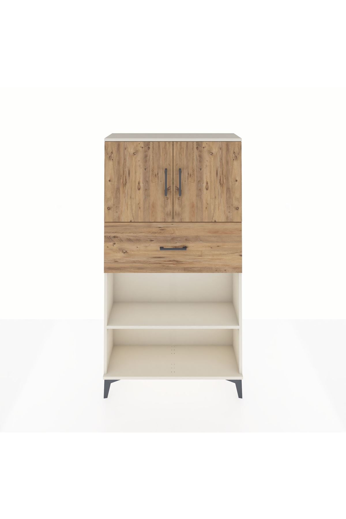 Arges Dolap 3 Raflı Tek Çekmeceli 2 Kapaklı 88x30x163 - S21M168V3A