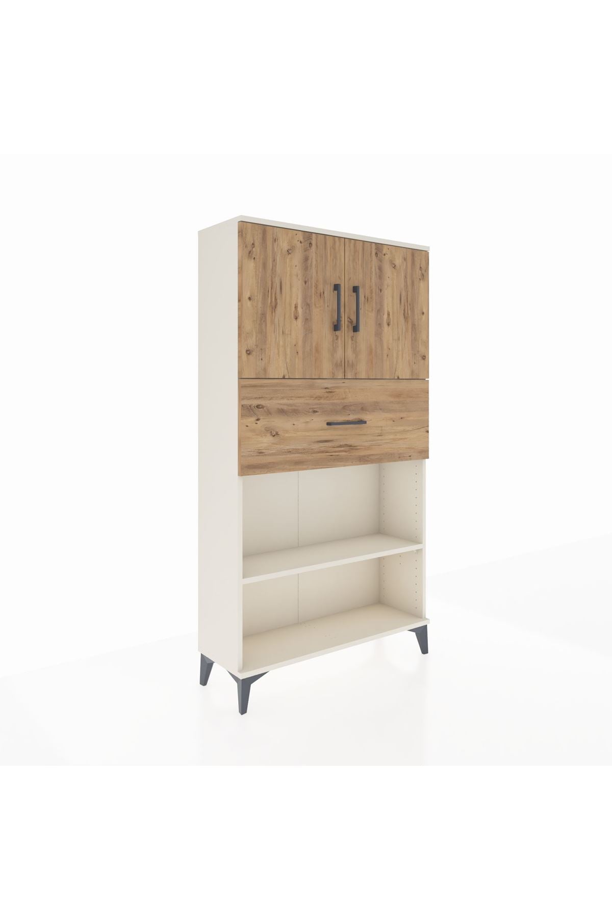 Arges Dolap 3 Raflı Tek Çekmeceli 2 Kapaklı 88x30x163 - S21M168V3A