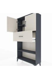 Arges Dolap 3 Raflı Tek Çekmeceli 2 Kapaklı 88x30x163 - S21M168V4A
