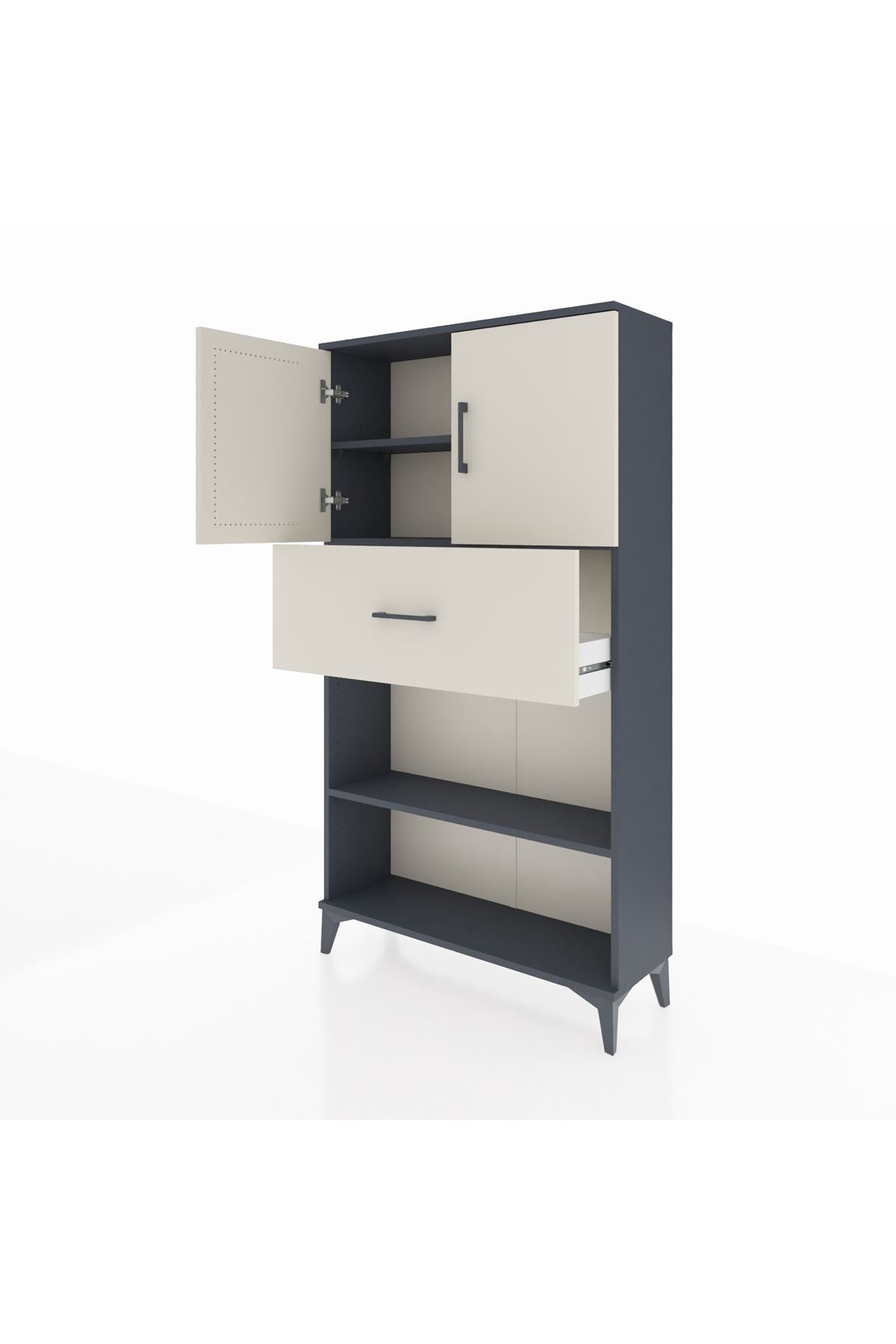 Arges Dolap 3 Raflı Tek Çekmeceli 2 Kapaklı 88x30x163 - S21M168V4A