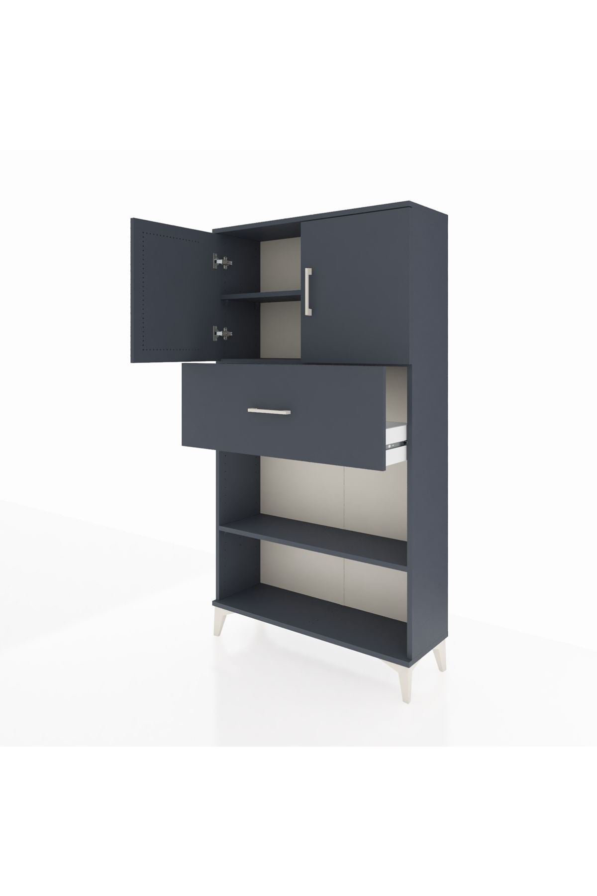 Arges Dolap 3 Raflı Tek Çekmeceli 2 Kapaklı 88x30x163 - S21M168V5A