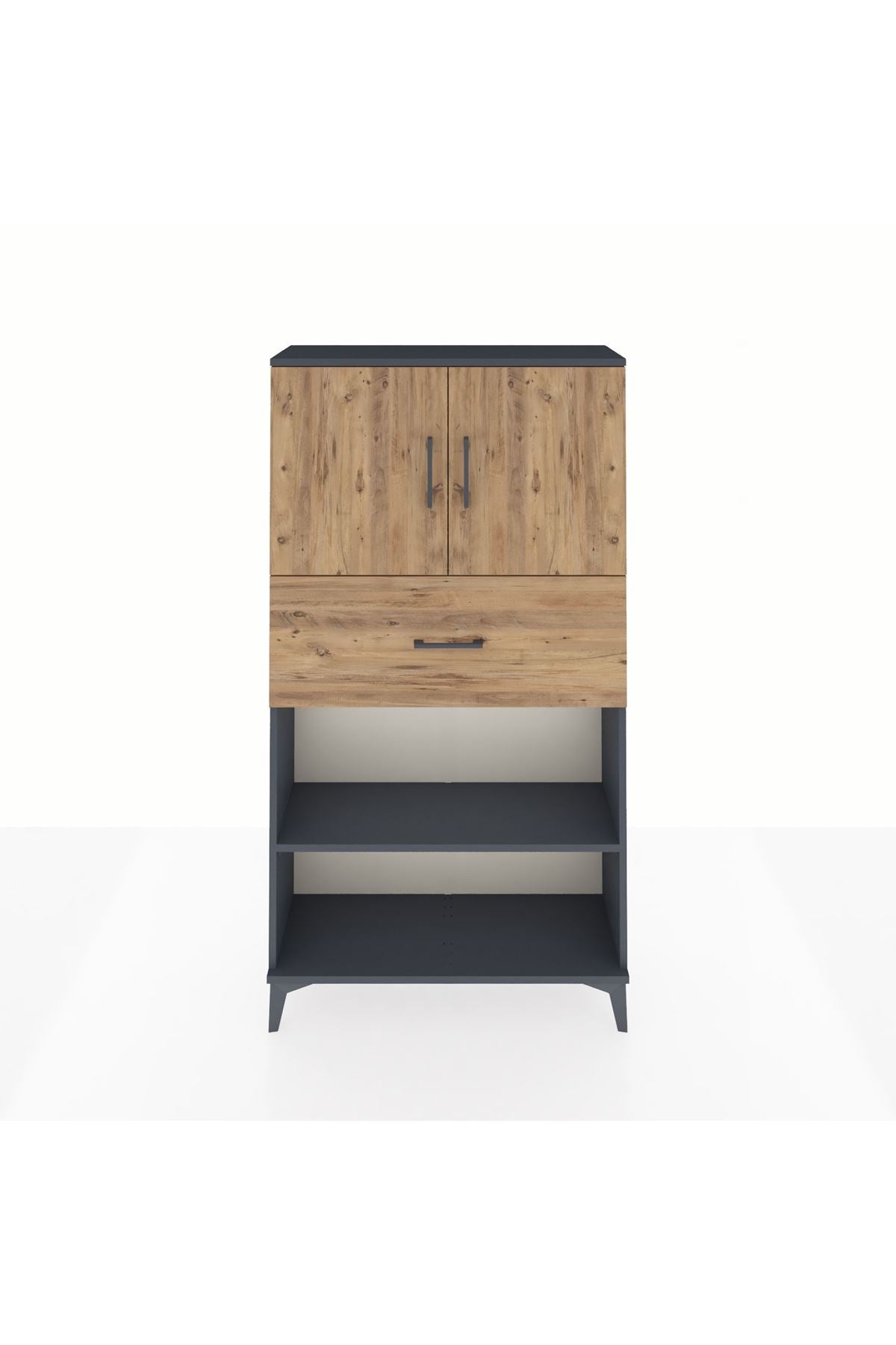 Arges Dolap 3 Raflı Tek Çekmeceli 2 Kapaklı 88x30x163 - S21M168V6A