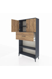 Arges Dolap 3 Raflı Tek Çekmeceli 2 Kapaklı 88x30x163 - S21M168V6A
